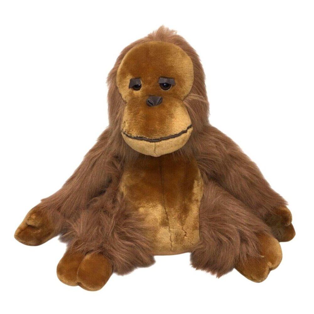 Plush Orangutan Monkey - Classic Toy Company - Long hair w Leather Accents